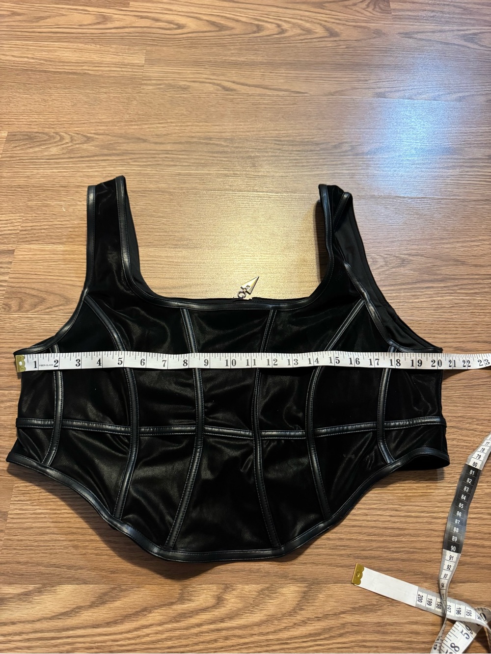 Disturbia Ashen Faux Leather Zip Corset Top READ DESCRIPTION - Picture 5 of 7
